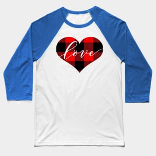 Heart with plaid pattern Baseball T-Shirt